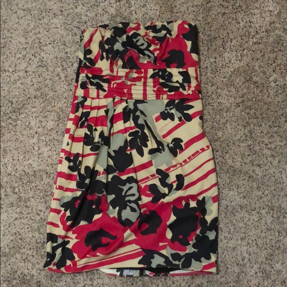Strapless floral dress